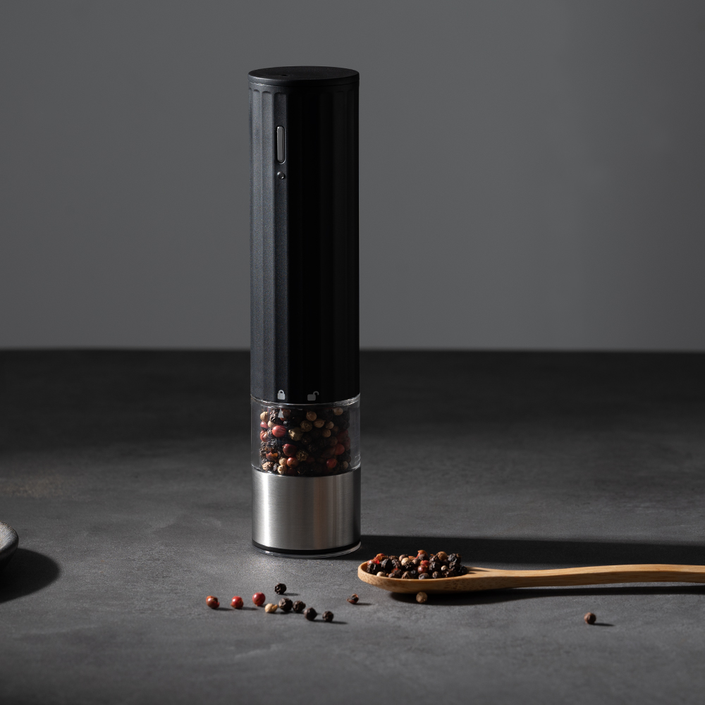 Chinagama Industrial Corporation New Rechargeable Electric Salt and Pepper Grinder Adjustable One Hand Automatic Operation Electric Salt Mill with LED Light