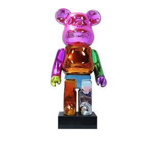 Custom electroplated resin craft bearbrick Fiberglass Sculpture bear brick Statue for collectible gift decoration ornament