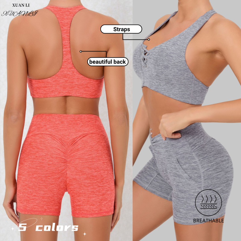 New Quick-drying Straps Backless beautiful back Yoga bra female Bodysuit Running Tight-fitting Gym Fitness Yoga Set 59931+46020