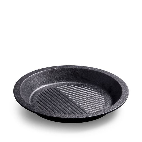 Direct from Manufacturer Cast Iron Grill with Wooden Base Street Steak Western Plate round Teppanyaki Weighted Baking Pan BBQ