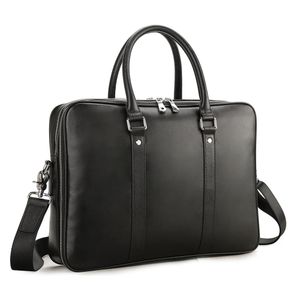 Classic Black Business Bag Leather Handbag Shoulder Bag Genuine Leather Briefcase Laptop Bag for Men