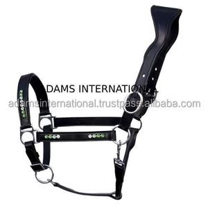Elegant Quality leather halter horse With Crystal horse halter padded leather Adams International wholesaler manufacturer