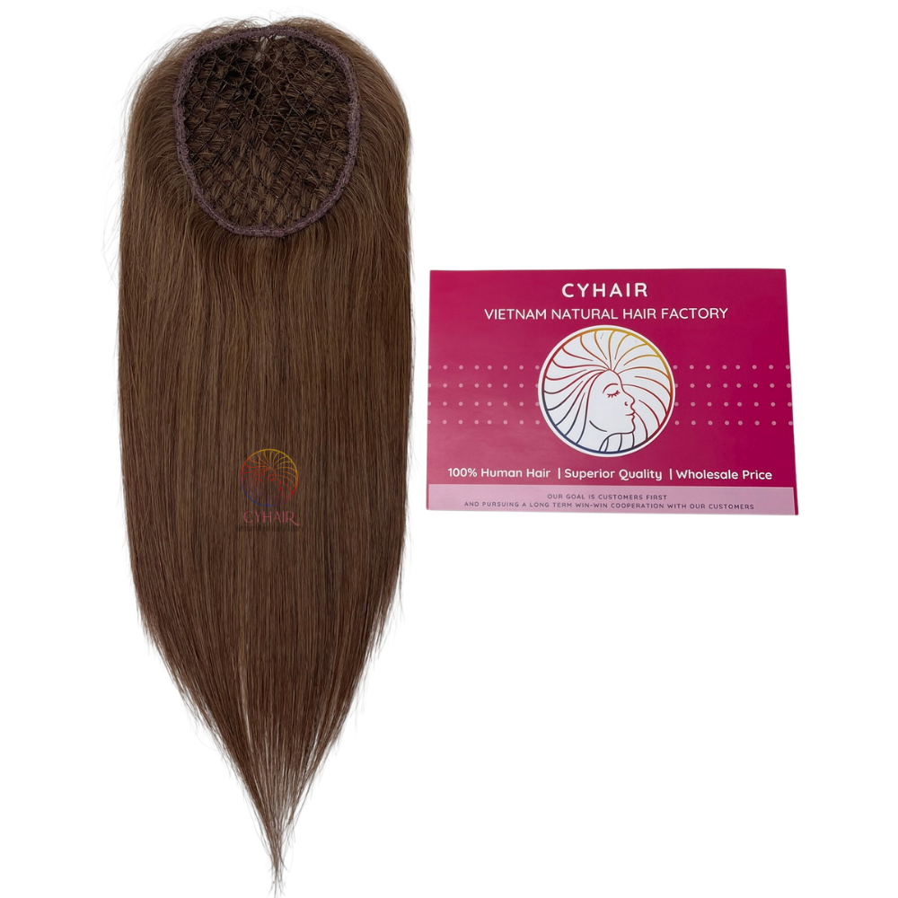 Cyhair Vietnamese Hair Factory Hot Selling Products 2024 Fishnet Vietnamese Hair Topper In Stock 100% Hand Made Raw Human Hair Topper For Women Straight