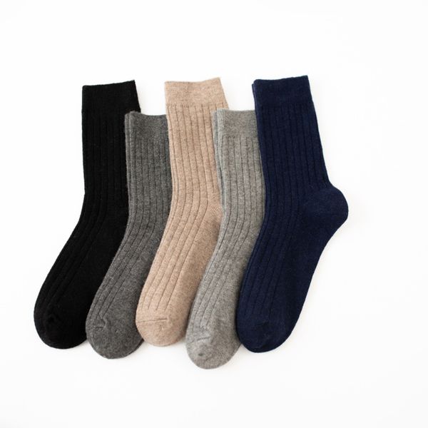 Wholesale Custom Solid Color Mens Wool Socks Winter Warm Thick Knitting Merino Wool Socks