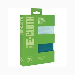 E-Cloth Microfiber Window Cleaning Pack with Silicone and Plastic Handle Squeegees