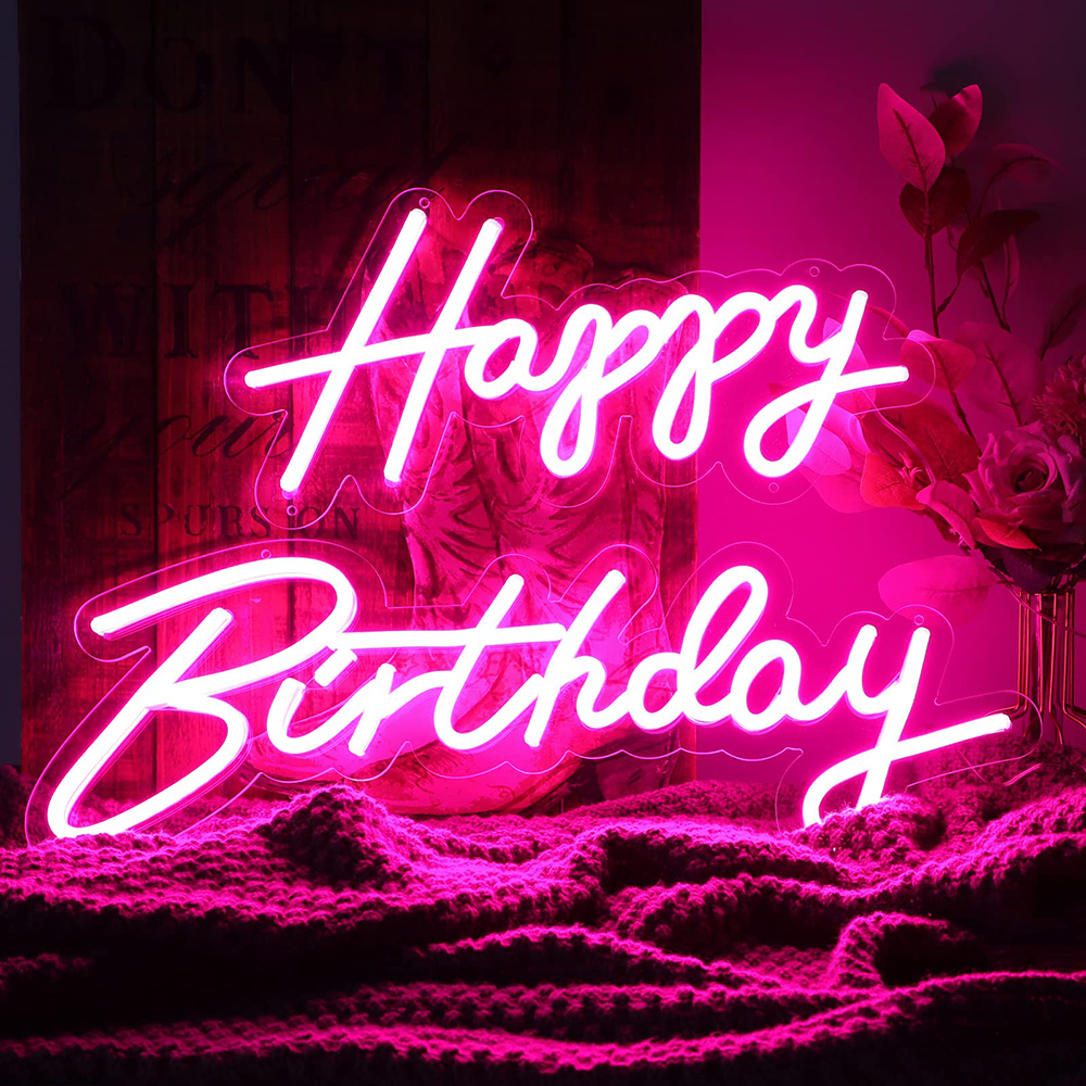 Shenzhen Forest Ren Trading Co., Ltd. Custom Lets Party Neon Sign Happy Birthday Graduation Acrylic Led Neon Lights Sign Decor
