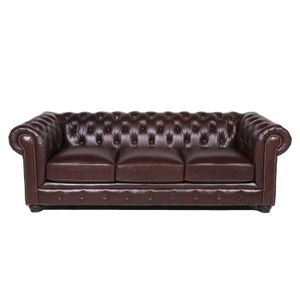 Chesterfield Leather Sofa Luxury Beautiful Design For Living Room Home Seating Space Sofa 3 Seater