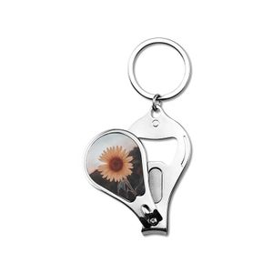 Wholesale Sublimation Key Chain Bottle Opener Nail Clippers sublimation Multifunction Key Ring With Custom Photo SK-A00-2