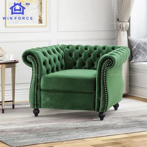 Winforce Modern Style Leisure Chair Multiple Colour Velvet Fabric Chair Living Room Arm Chairs