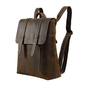 Crazy horse leather computer bag custom computer backpack camera bags for men