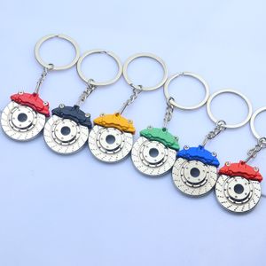 Wholesale Custom Car Modification Brake Disc Keychain Metal Hot Wheels Rotary Keyring Zinc Alloy Key Holder Gift