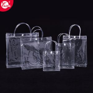 Factory Wholesale Simple Custom Clear PVC Tote Bag Transparent Shopping Gifts Packing PVC Bags