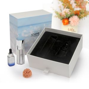customized logo luxury 50ml drawer cosmetic box with inserted black sponge lining