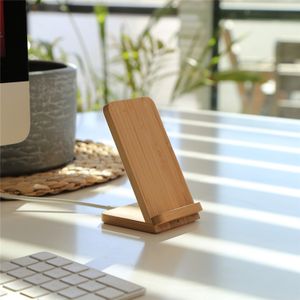 Eco-friendly Bamboo Phone Holder Phones Wireless Charging Station 10W 15W Wireless Charger Stand