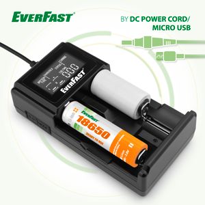 NIMH NICD Lithium Battery Charger by Micro USB DC Ni-MH Ni-CD Li-ion 18650 fast charging rapid LED quick charger 2 channel slot