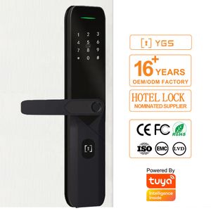 Ansi Ttlock Tuya Wifi Smart Lock App Slim Smart Door Locks Fingerprint Card Key Smart Door Lock For Home Hotel Apartment