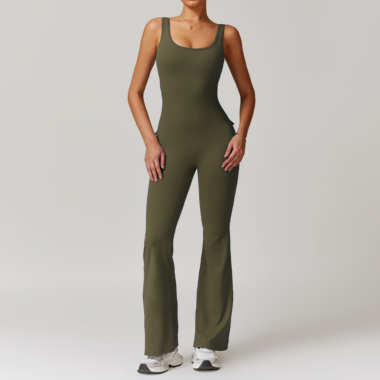 GTOP Hollow back yoga jumpsuit one-piece suit hip-lifting workwear multi-pocket sports fitness jumpsuit