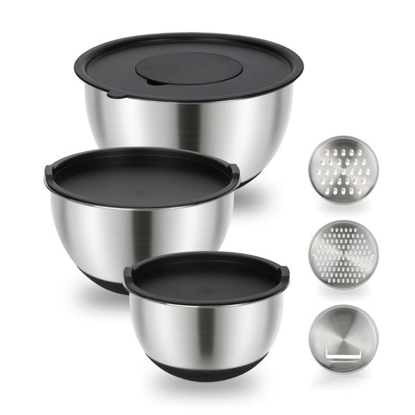 Mixing Bowls Salad Bowl Metal Stainless Steel Mixing Bowl Set of 3
