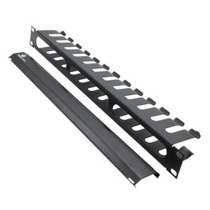 VCOM 24 Ports Metal Patch Cord Management Empty Horizontal 19 Inches 1U for Network Cabinet Rack Cable