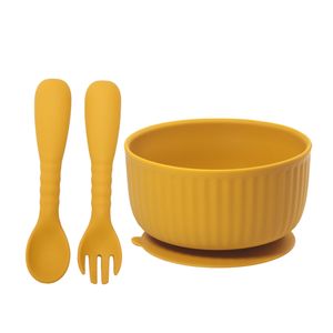 New Design Food Grade silicon suction bowl baby bowls feeding set Custom Feeding Supplies baby bowl with spoon