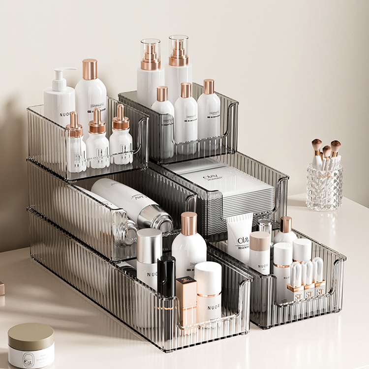Acrylic cosmetics debris sorting rectangular small transparent large set clear desktop plastic storage box