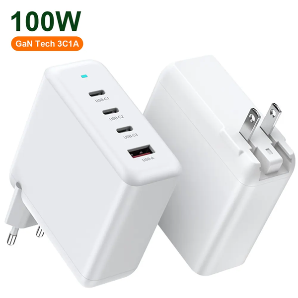 Multifunction Chargers GaN 100W USB Wall charger 3C1A multi-port desktop Charging Station For Ipad  Iphone 16  smart watch phone