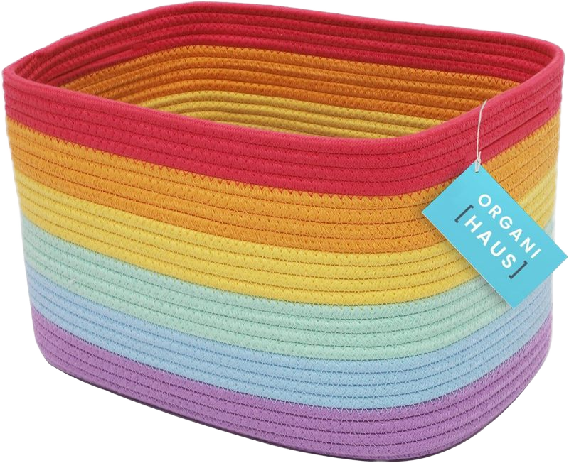 New cotton rope woven shelf storage basket, foldable toy sundries storage basket, bathroom towel storage basket