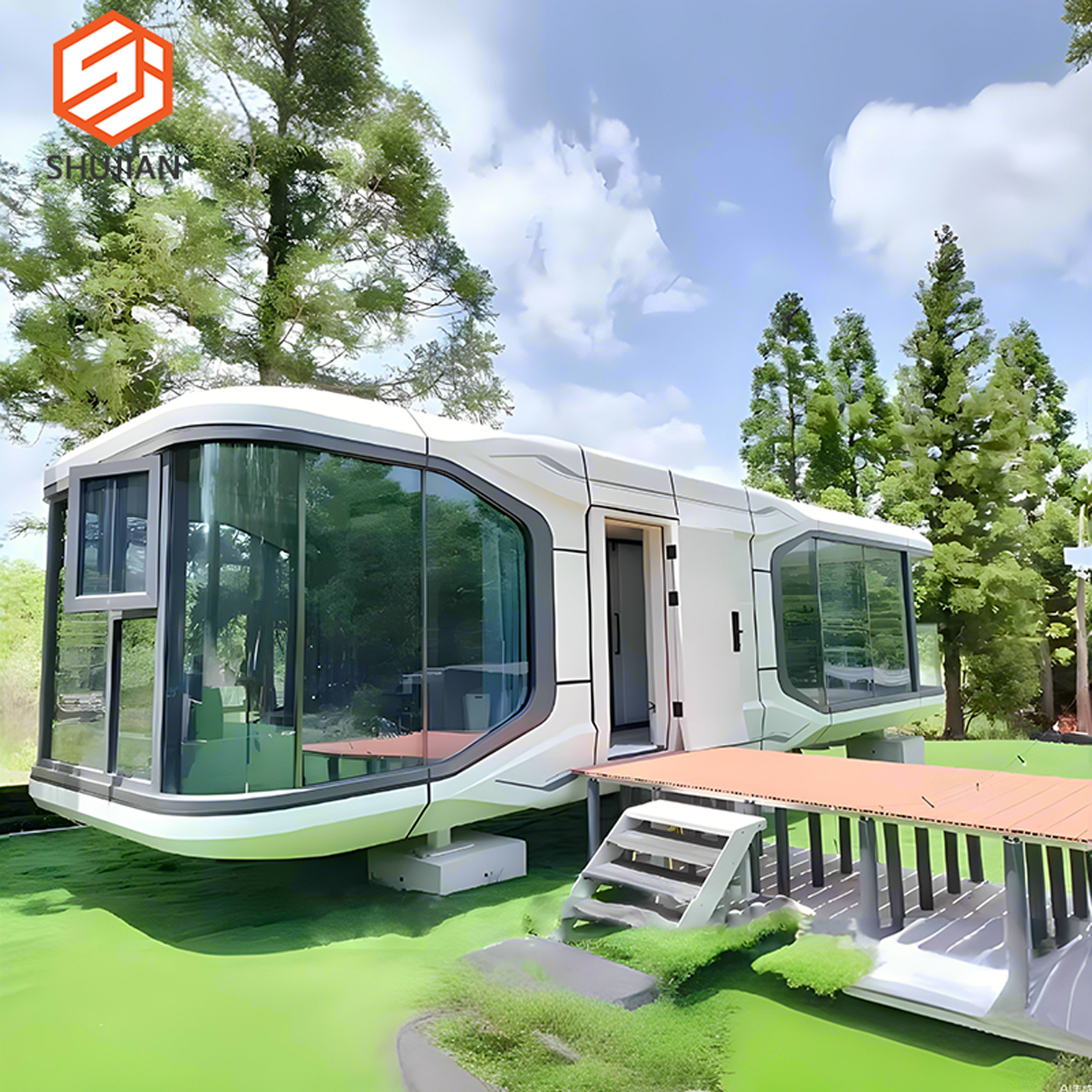 Foshan Shujian Aluminum Technology Ltd High Quality prefab House Hotel Prefabricated Cabin Tiny Foldable house Sleeping Pod Soundproof Portable Prefab Mobile Villa