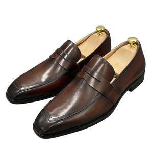YIHE MD-106 High Quality Men's Dress Shoes Handmade Genuine Leather Loafers Classic Business Style Flat Design Wedding Parties
