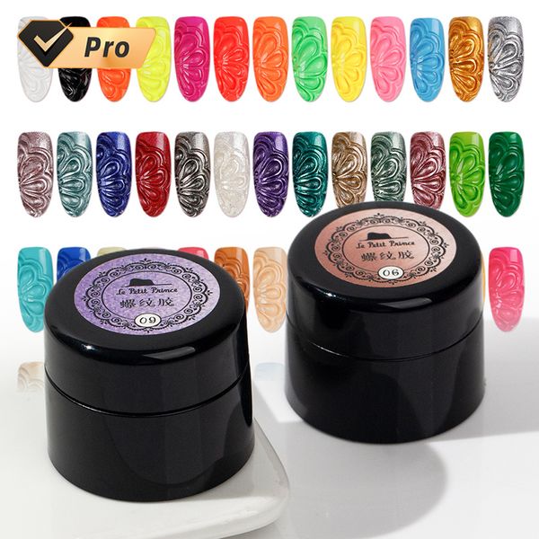 QSHY Custom Logo  UV LED Nail Art Soak Off 3D Painting Modeling Sculpture Metal Embossed Molding Gel Polish in Bulk