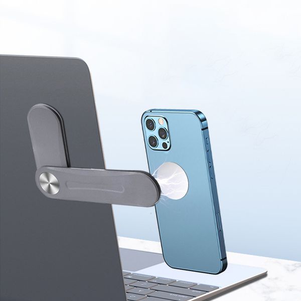 Top 1 Selling Aluminum Alloy Laptop Back Sticker with Magnetic Bracket Extended Mobile Phone Holder