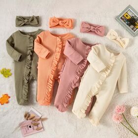 Custom Label Summer Newborn Infant Toddler Boys Girls Clothes Short Sleeve Waffle Baby Bodysuit