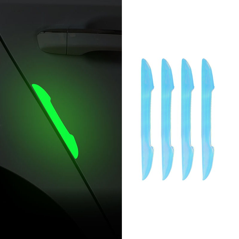 4pcs/set Custom Logo Auto Door Handle Side Sticker Scratch Protector Car Door Edge Protector Car Luminous Sticker