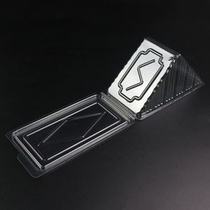 Hinged Cake Slice Containers Disposable Plastic Cheesecake Containers Custom Triangle Cake Sandwich Box Packaging