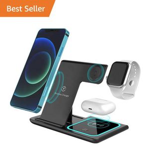 Portable 15W Mobile Phone Stand 3in1 Wireless Charger 3 in one for iPhone Smart Watch Earphone