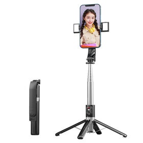 Hot Sale Stainless Steel Phone Holder 1.4m Quadripod Phone Stand Extendable Selfie Stick Tripod For Mobile Phones