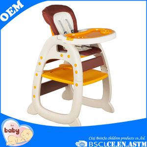 Non-toxic EN 14988 approved plastic multi-function baby highchair