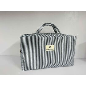 Stripes polycotton cosmetic pouch
