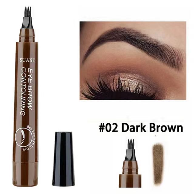 Jiaozuo City Juxin Ding Trading Co., Ltd. Wholesale of spot full container goods waterproof eyebrow pencil dark brown eyebrow pencil four-forked water eyebrow pencil