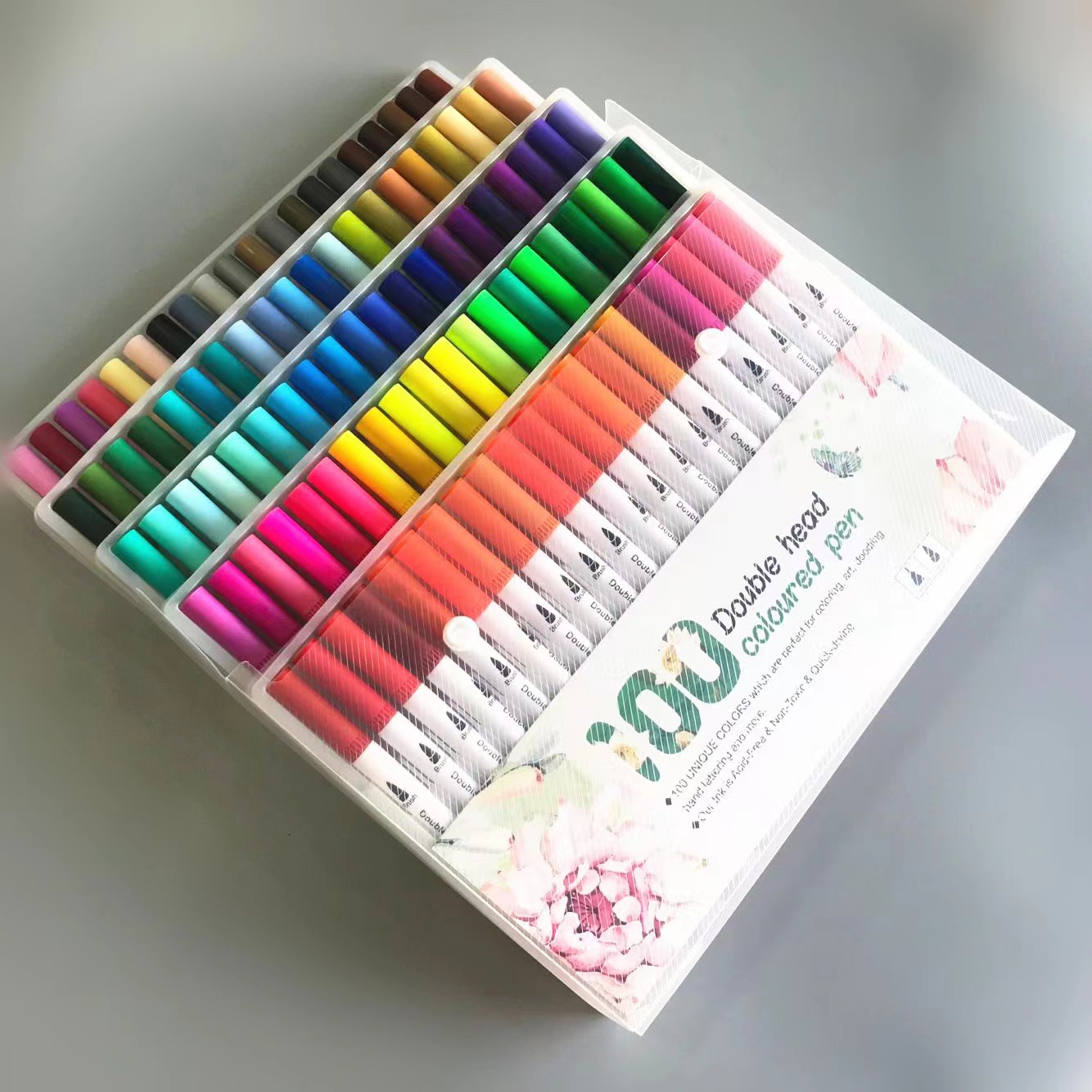 Guizhou Fushengyuan International Trade Co., Ltd. 100 colors micron pens watercolor dual tip brush pens set art markers for drawing