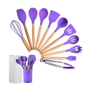 Kitchen Products Nonstick Kitchen Gadgets Utensils Accessories 11pcs Cookware Sets 2024 Complete Soft Safe Silicone Box Colorful