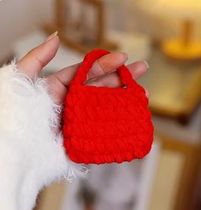 Cute Crochet Earphone Bag Woven Headphone Case Storage Bag Handmade Headphones Case Universal Portable Knitted Headset Cover