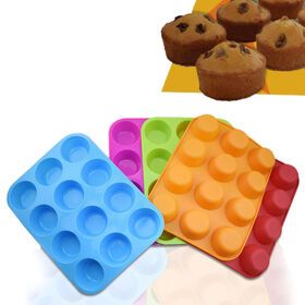Thick Silicone Muffin Cupcake Pan Set - Mini 24 Cups and Regular 12 Cups Muffin mold, Nonstick with Spatula