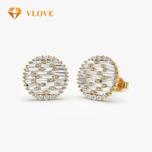 VLOVE Custom Jewelry Diamond Earrings Jewelry 14kBaguette Diamond Needle Cut Statement Earrings