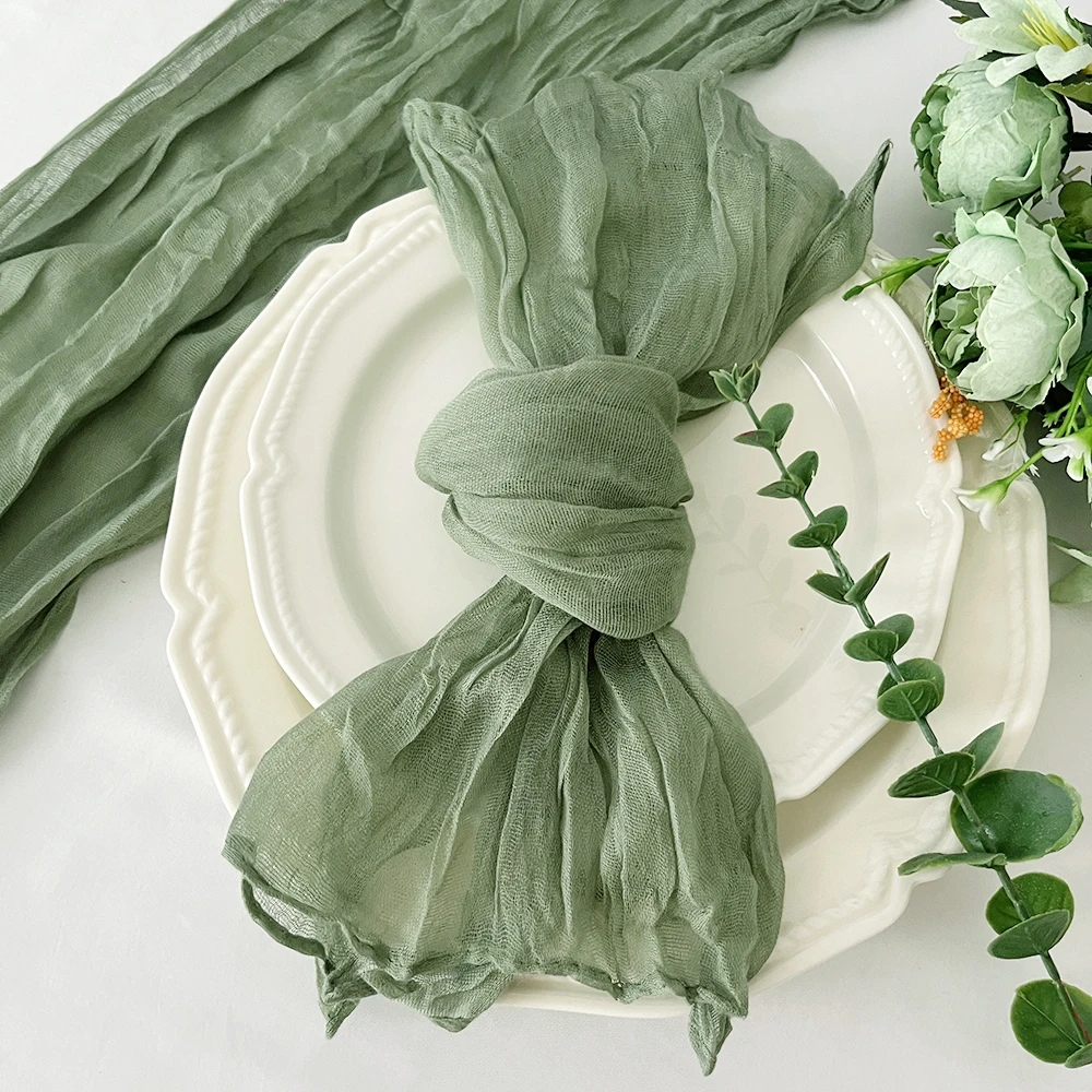 Taizhou Feisheng Textile Co., Ltd Custom Size Cheesecloth Wholesale Table Decoration Cloth Napkins Tea Towel Modern Party Gauze Boho Style Hotel Restaurant