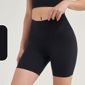 Women Black Polyester Nylon Mix Low Length Gym Wear Compression Shorts Women Running Shorts With Elastic Waist Band