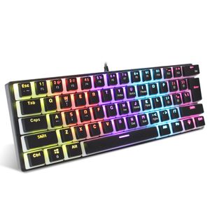 Wholesale Hot sale HXSJ L700 60 percent compact colourful lighting lightweight mechanical feel wired gaming keyboard for laptop