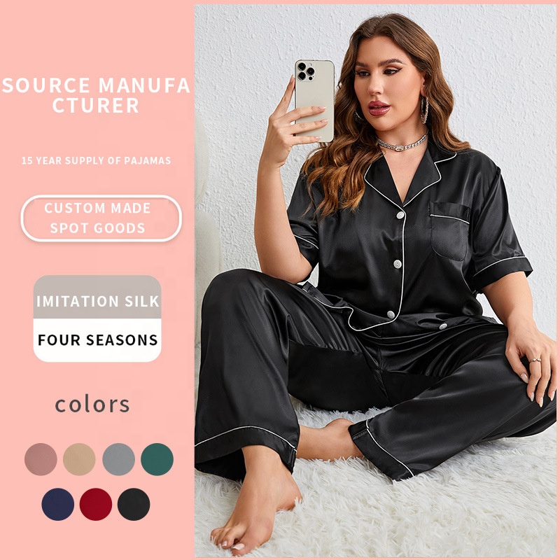 Nanchang Aikesi Trading Co., Ltd. New arrival luxury pyjamas women sleepwear plus size plus size women's sleepwear 2 pcs set women's sleepwear for plus size