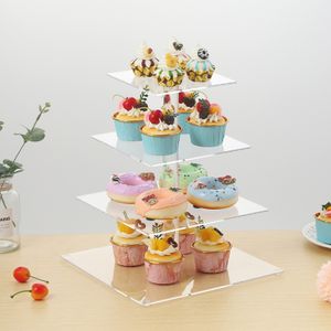 New Arrival Acrylic Clear Cake Stand Detachable Multi-layer Acrylic Cake Stands For Wedding Cakes