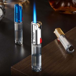 Wholesale Metal Mini Blue Jet Flame Torch Lighter Butane Gas Cigarette Lighter Custom Logo